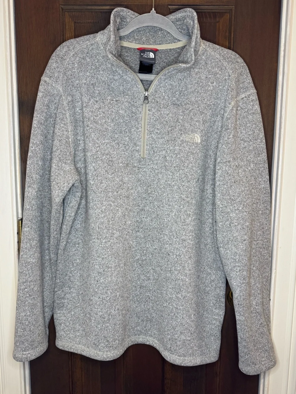 The North Face Mens Large Gray Sweater Fleece 1/4 Zip Pullover Gorpcore Hiking